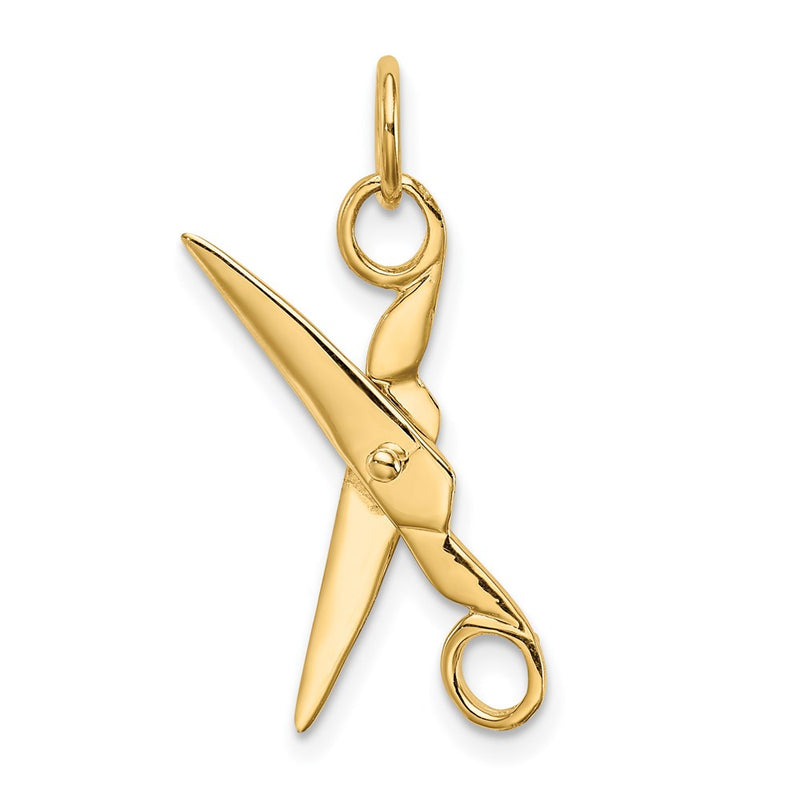 14k Yellow Gold 14k  3D Moveable Scissors Charm