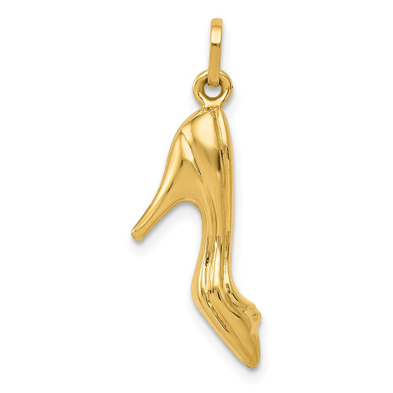 14k Yellow Gold 14K  3D High Heel Shoe Charm
