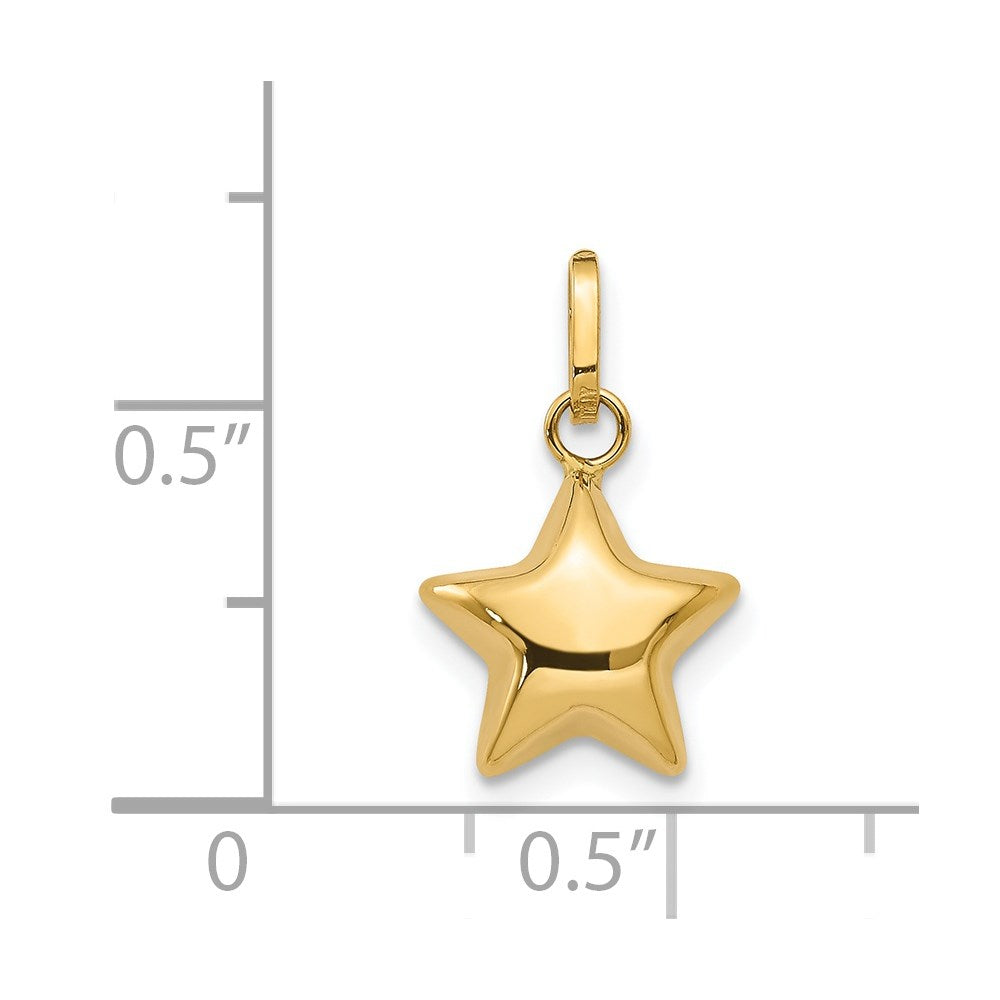 14k Yellow Gold 14k 3D Puffed Star Charm