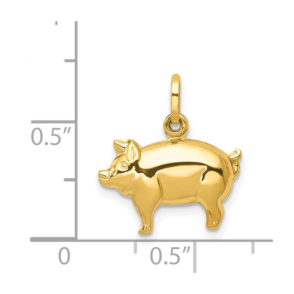 14k Yellow Gold 14k Pig Charm