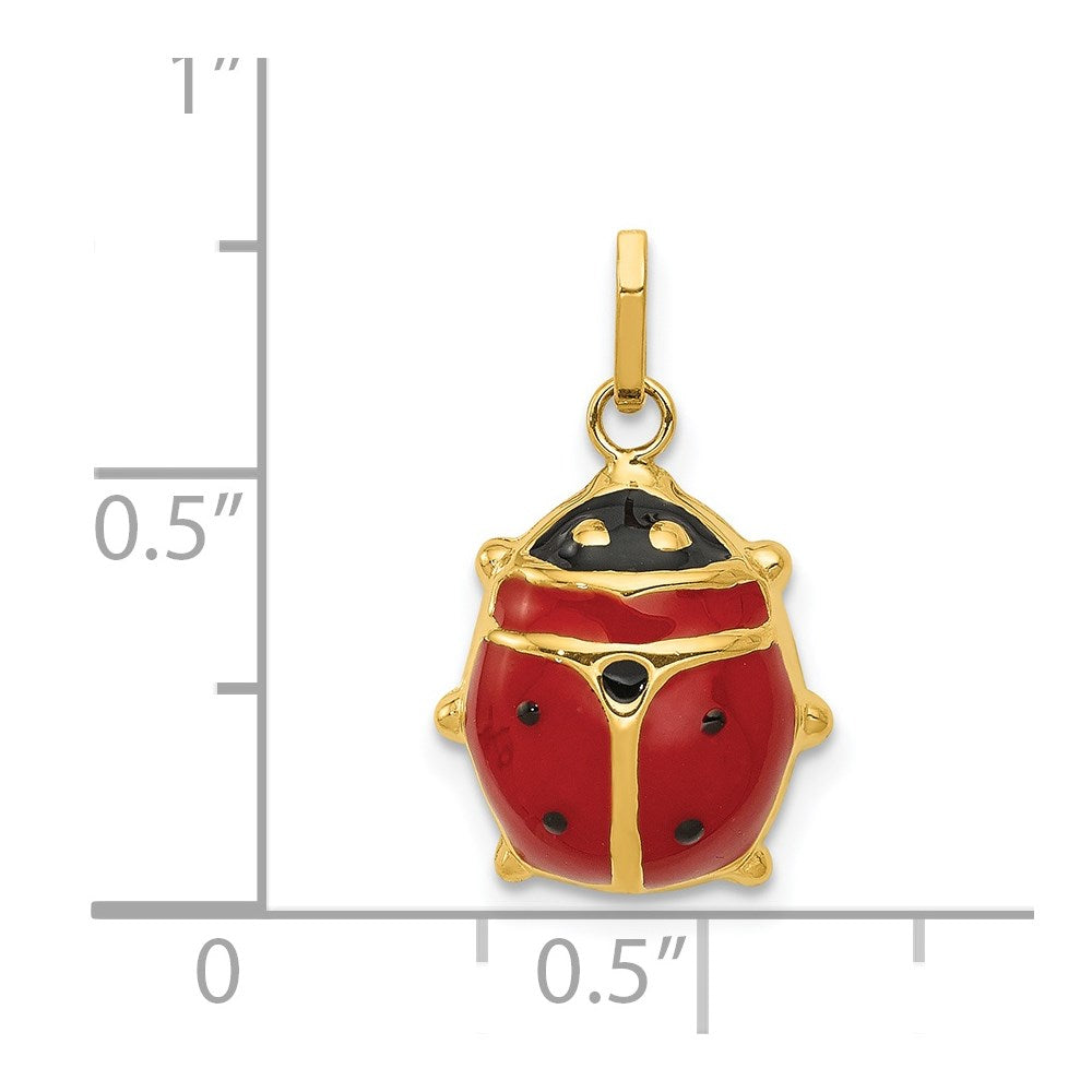 14k Yellow Gold 14k Enameled Ladybug Charm