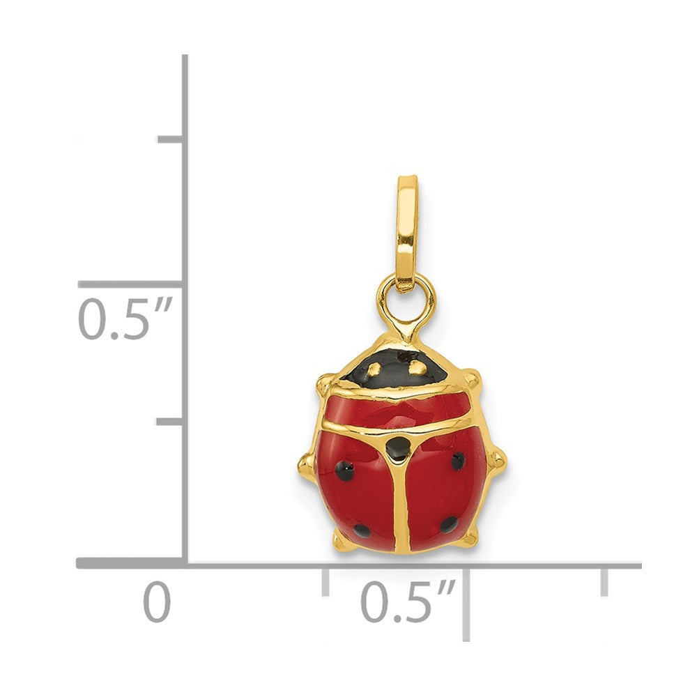 14k Yellow Gold 14k Red Enameled Ladybug Charm