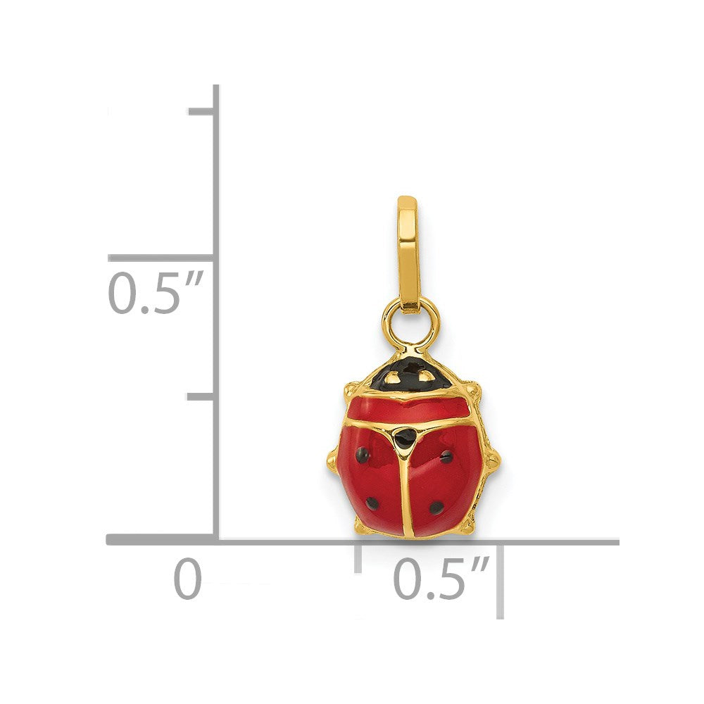 14k Yellow Gold 14k Enameled Ladybug Charm