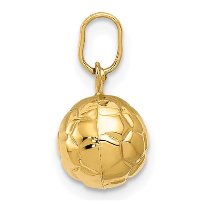 14k Yellow Gold 14k 3-D Soccer Ball Charm