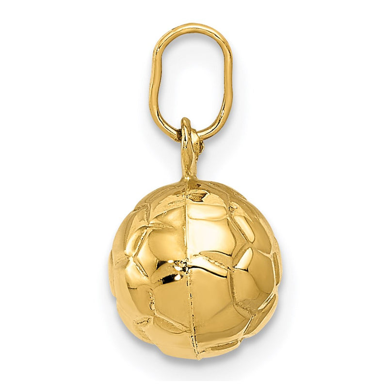 14k Yellow Gold 14k 3-D Soccer Ball Charm