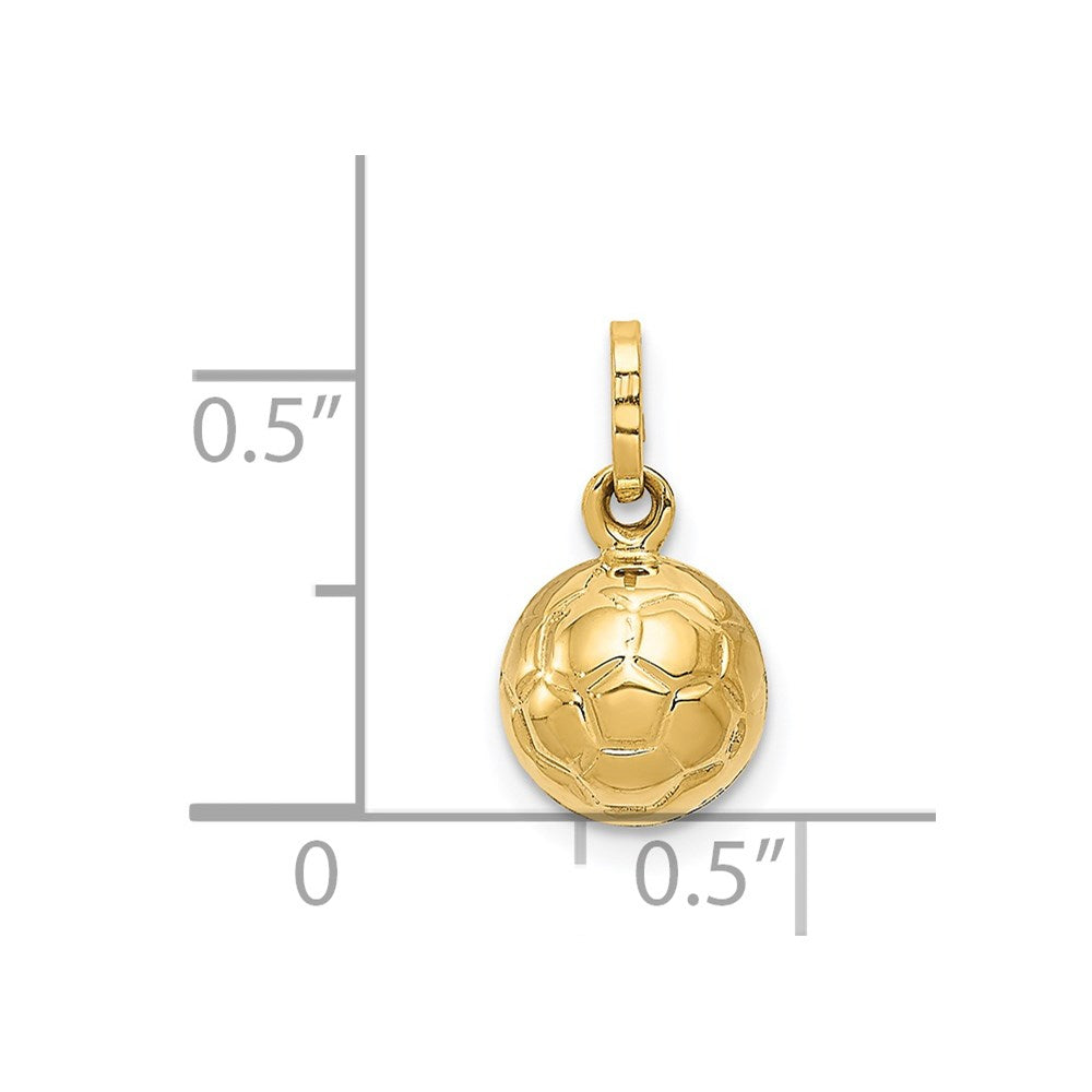 14k Yellow Gold 14k 3-D Soccer Ball Charm