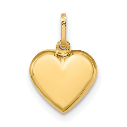 14k Yellow Gold 14K Polished 3-D Puffed Heart Pendant