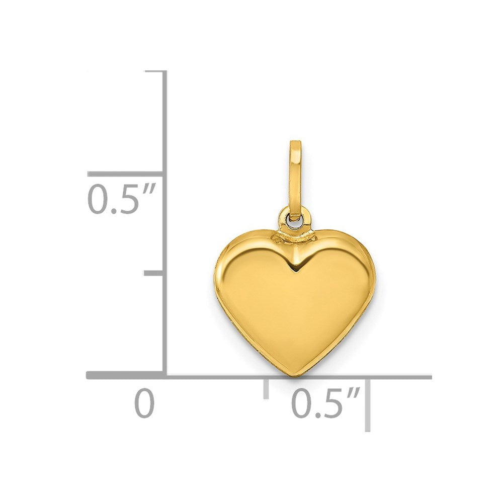 14k Yellow Gold 14K Polished 3-D Puffed Heart Pendant