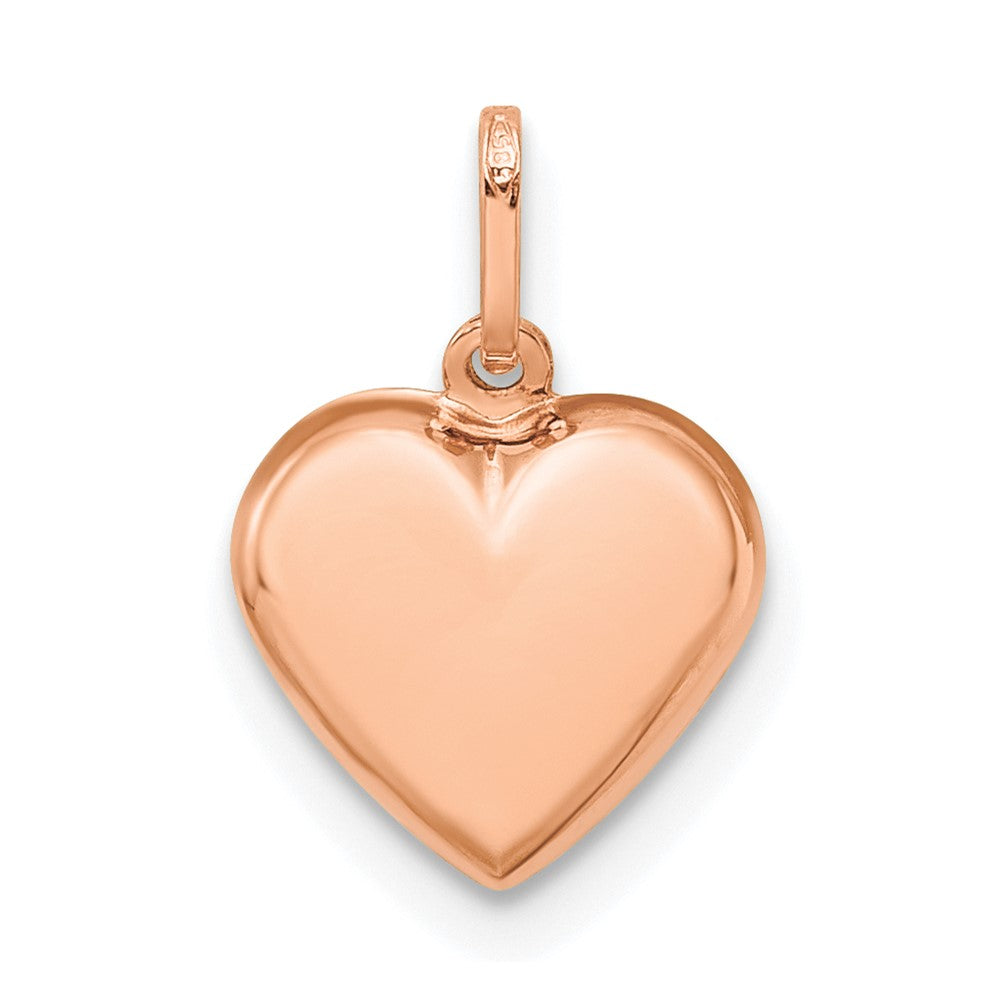 14k Rose Gold 14K Rose Gold Polished 3-D Heart Pendant