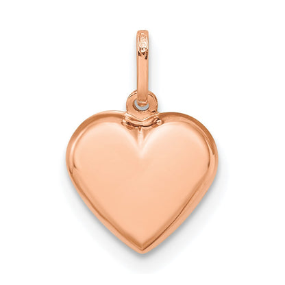 14k Rose Gold 14K Rose Gold Polished 3-D Heart Pendant