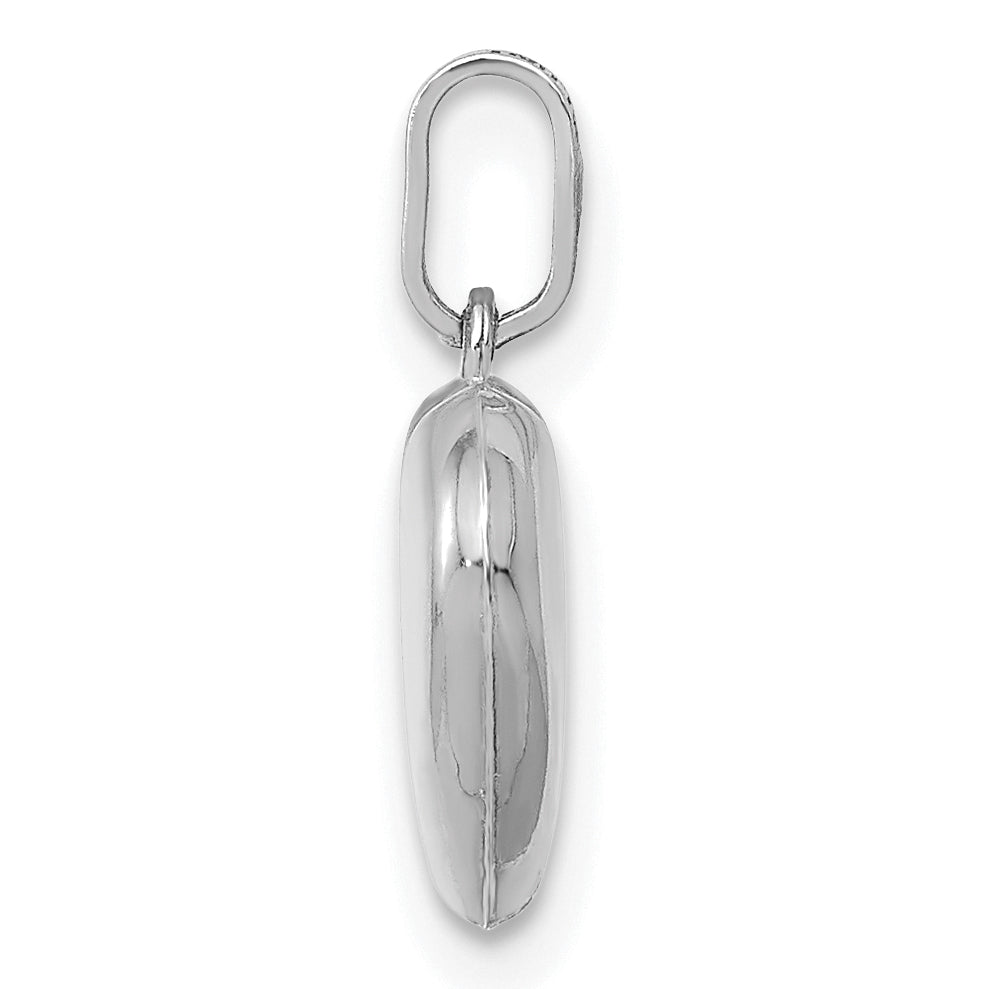 14k White Gold 14K White Gold Polished 3-D Heart Pendant