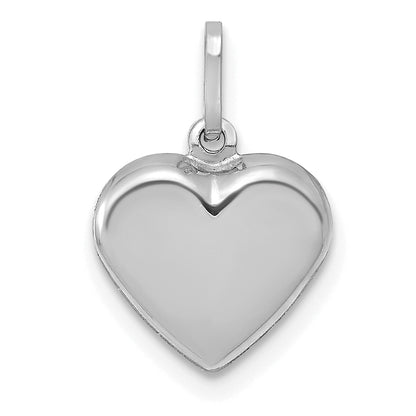 14k White Gold 14K White Gold Polished 3-D Heart Pendant