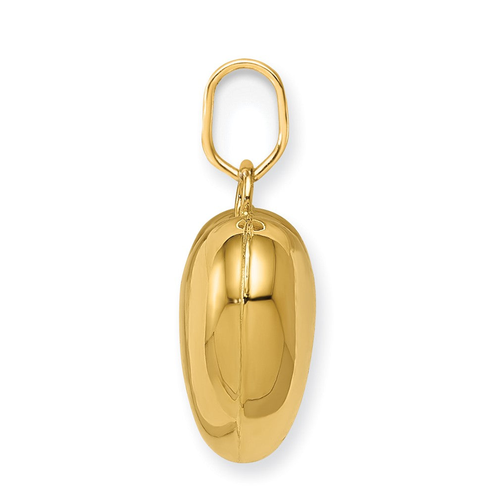 14K Yellow Gold Polished 3 D Puffed Heart Pendant
