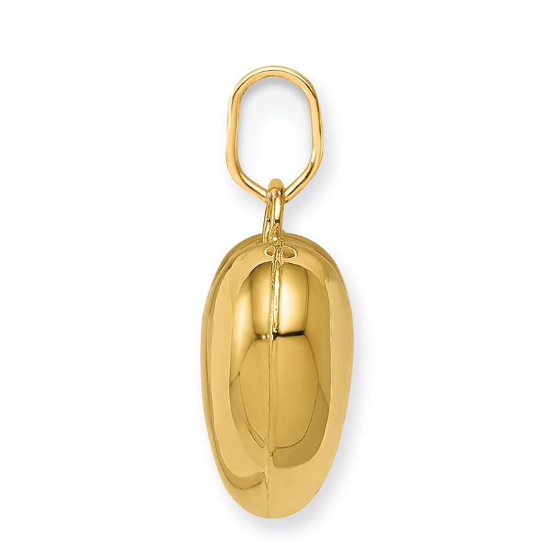 14K Yellow Gold Polished 3 D Puffed Heart Pendant
