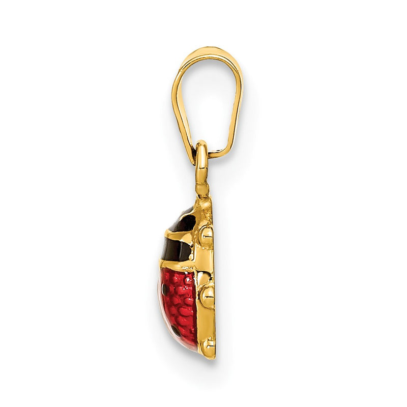 14k Yellow Gold 14K Polished Red/Black Enamel Ladybug Pendant