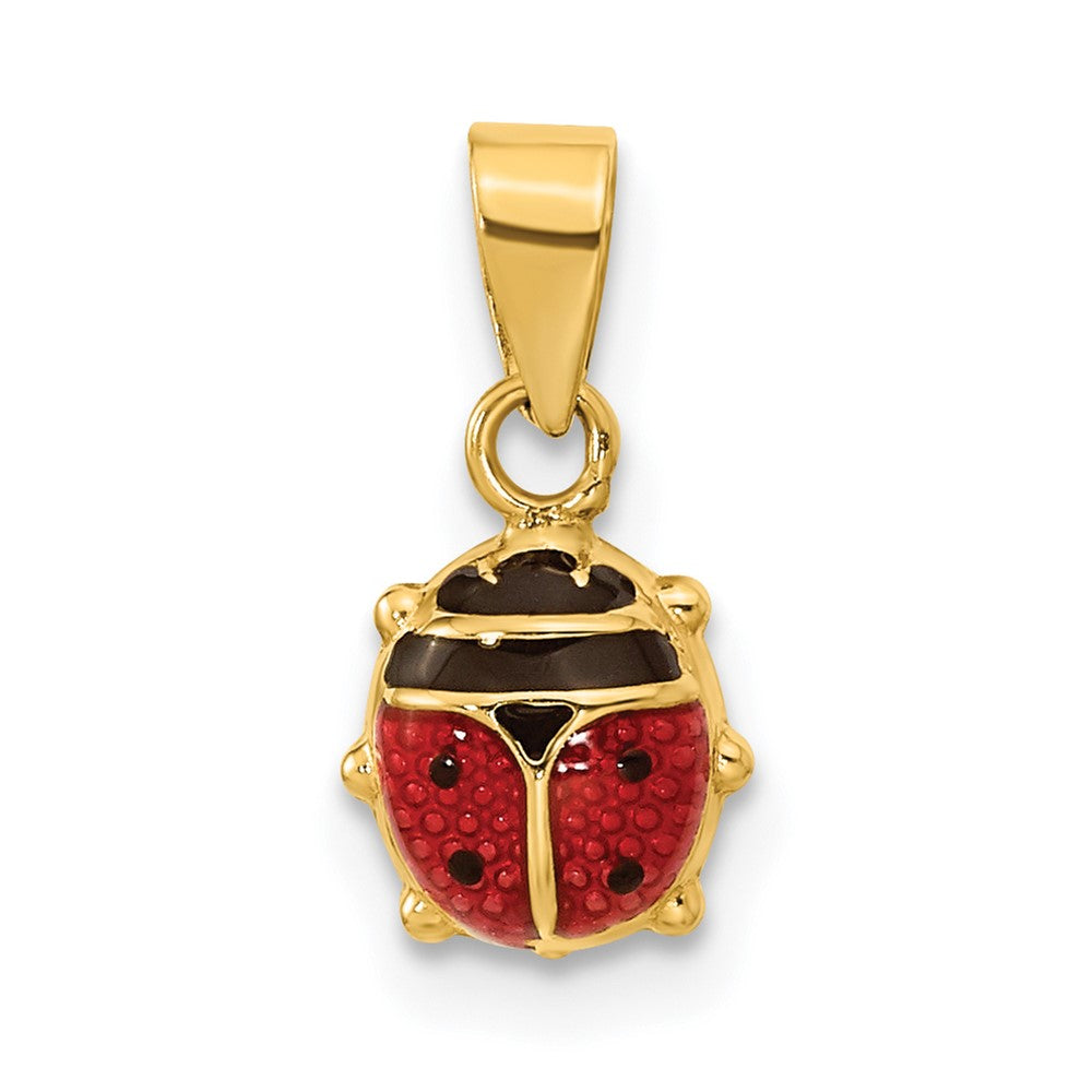 14k Yellow Gold 14K Polished Red/Black Enamel Ladybug Pendant