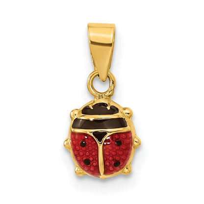 14k Yellow Gold 14K Polished Red/Black Enamel Ladybug Pendant