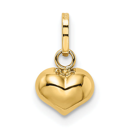 14k Yellow Gold 14K Polished 3-D Puffed Heart Charm