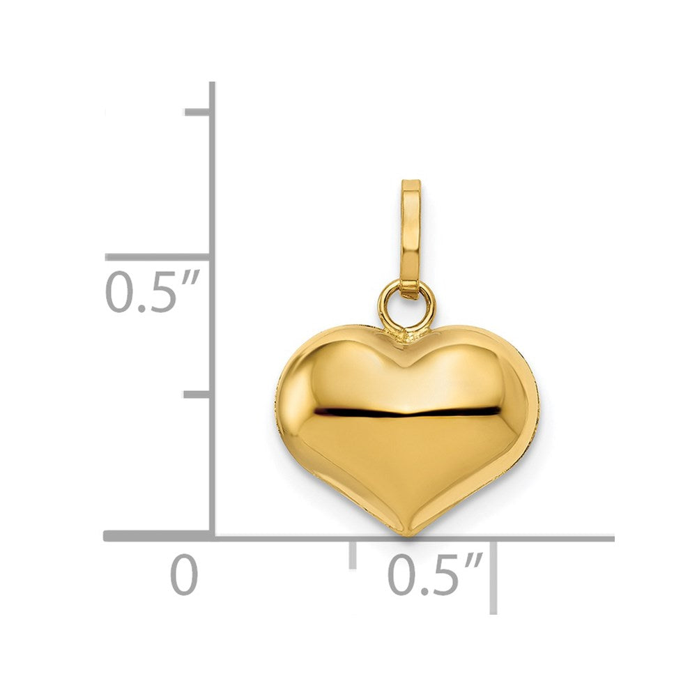 14k Yellow Gold 14K Polished 3-D Puffed Heart Pendant