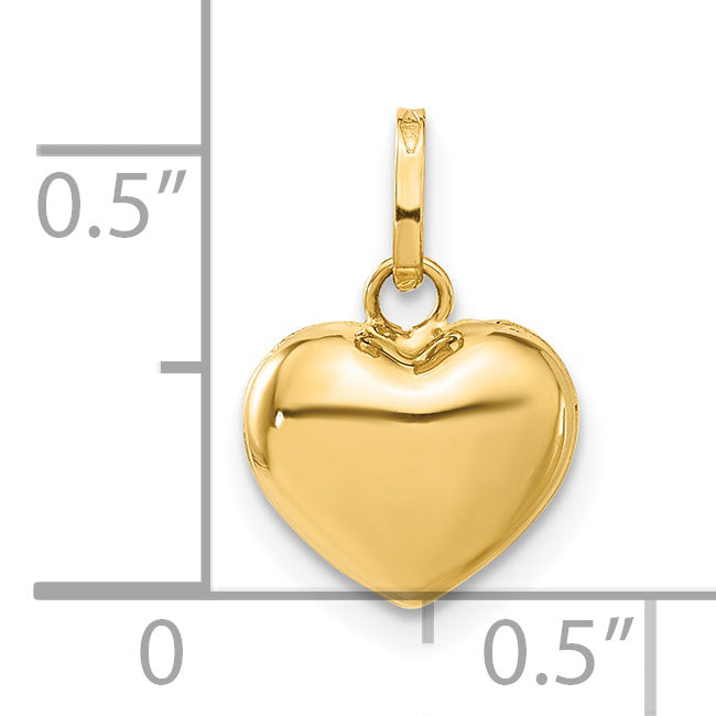 14k Yellow Gold 14K Polished 3-D Puffed Heart Pendant