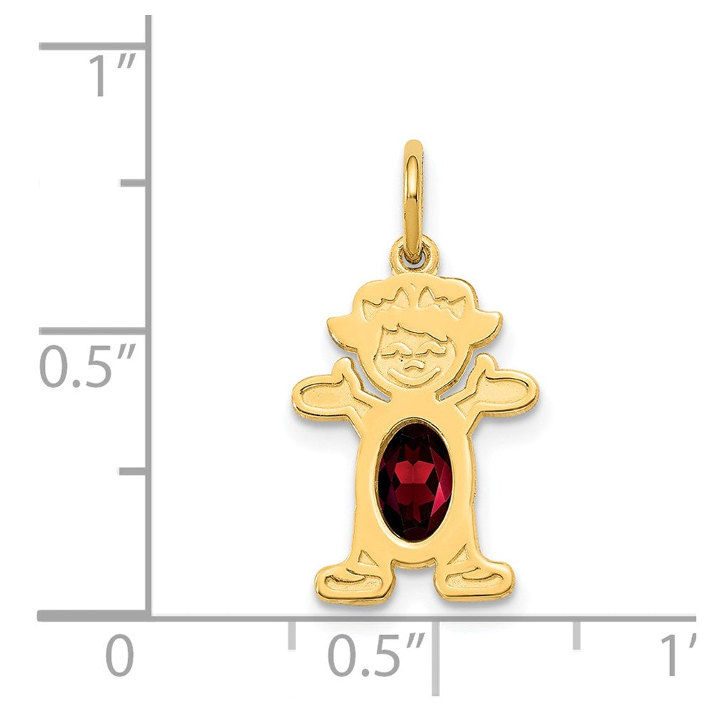 14k Yellow Gold 14K Girl 6x4 Oval Genuine Garnet-Jan