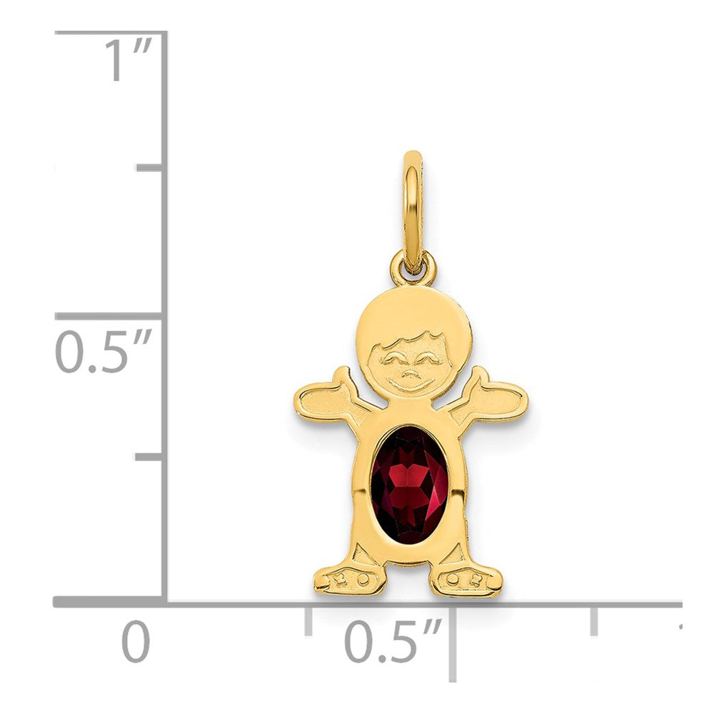 14k Yellow Gold 14K Boy 6x4 Oval Genuine Garnet-January