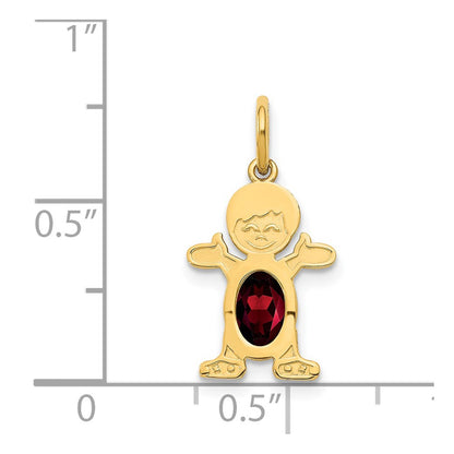 14k Yellow Gold 14K Boy 6x4 Oval Genuine Garnet-January