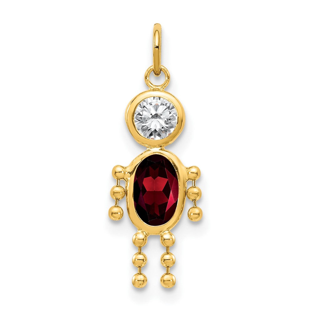 14k Yellow Gold 14k January Boy Birthstone Charm