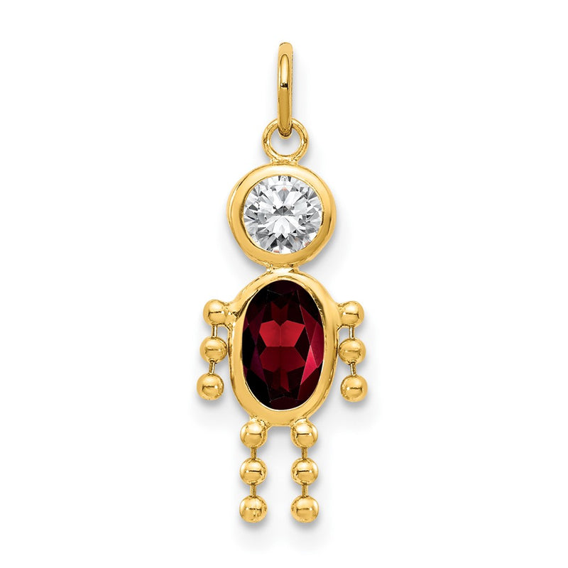 14k Yellow Gold 14k January Boy Birthstone Charm