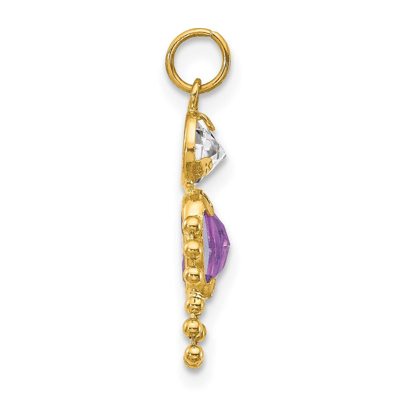 14k Yellow Gold 14k February Boy Birthstone Charm