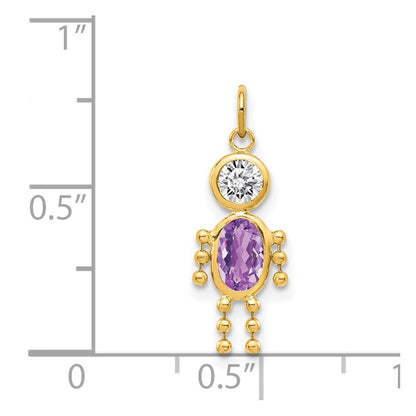 14k Yellow Gold 14k February Boy Birthstone Charm