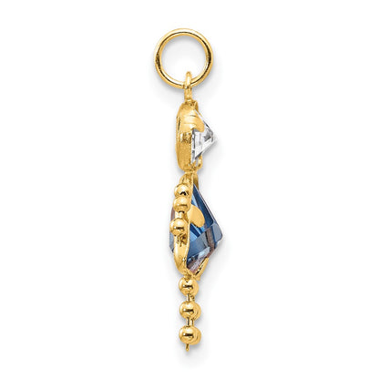 14k Yellow Gold 14k March Girl Birthstone Charm