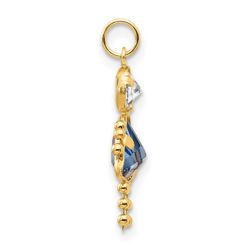 14k Yellow Gold 14k March Girl Birthstone Charm