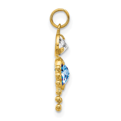 14k Yellow Gold 14k March Boy Birthstone Charm