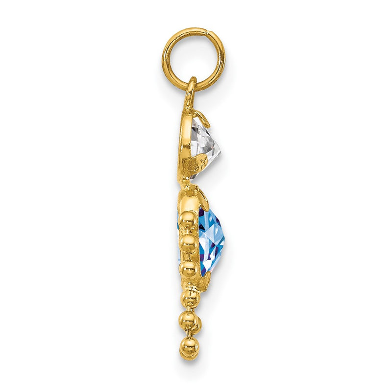 14k Yellow Gold 14k March Boy Birthstone Charm
