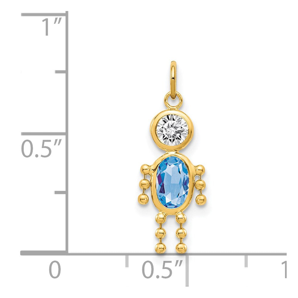 14k Yellow Gold 14k March Boy Birthstone Charm