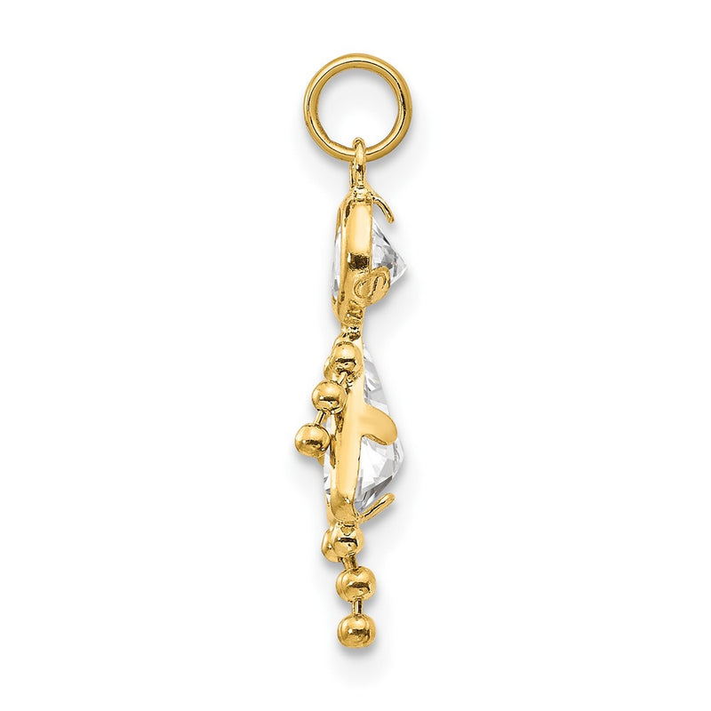 14k Yellow Gold 14k April Girl Birthstone Charm