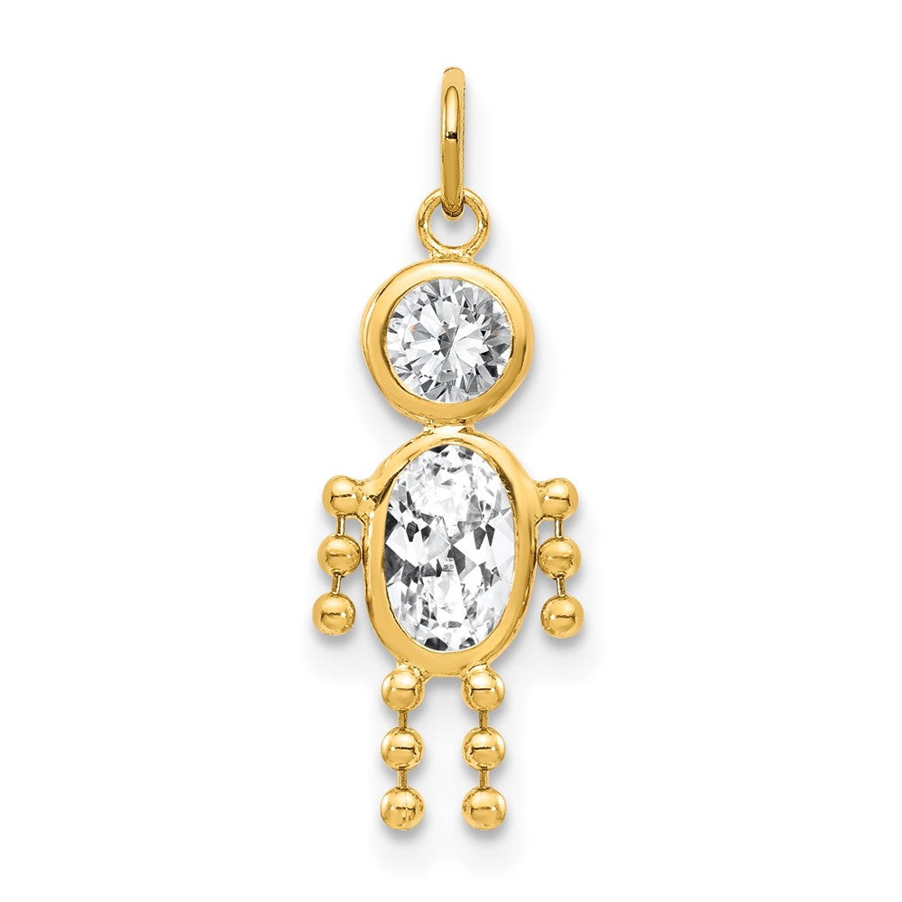14k Yellow Gold 14k April Boy Birthstone Charm