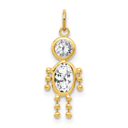 14k Yellow Gold 14k April Boy Birthstone Charm