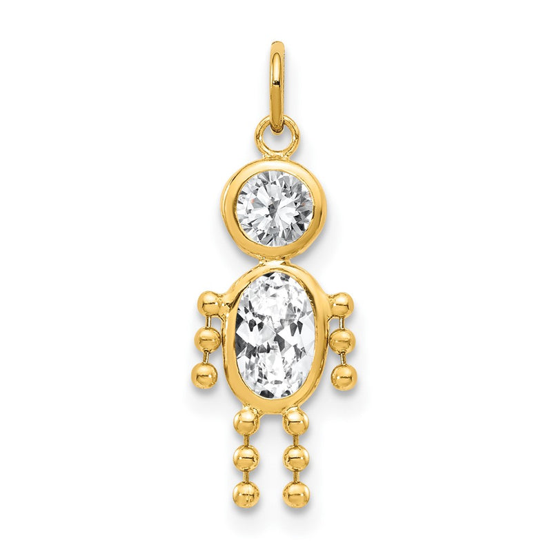 14k Yellow Gold 14k April Boy Birthstone Charm