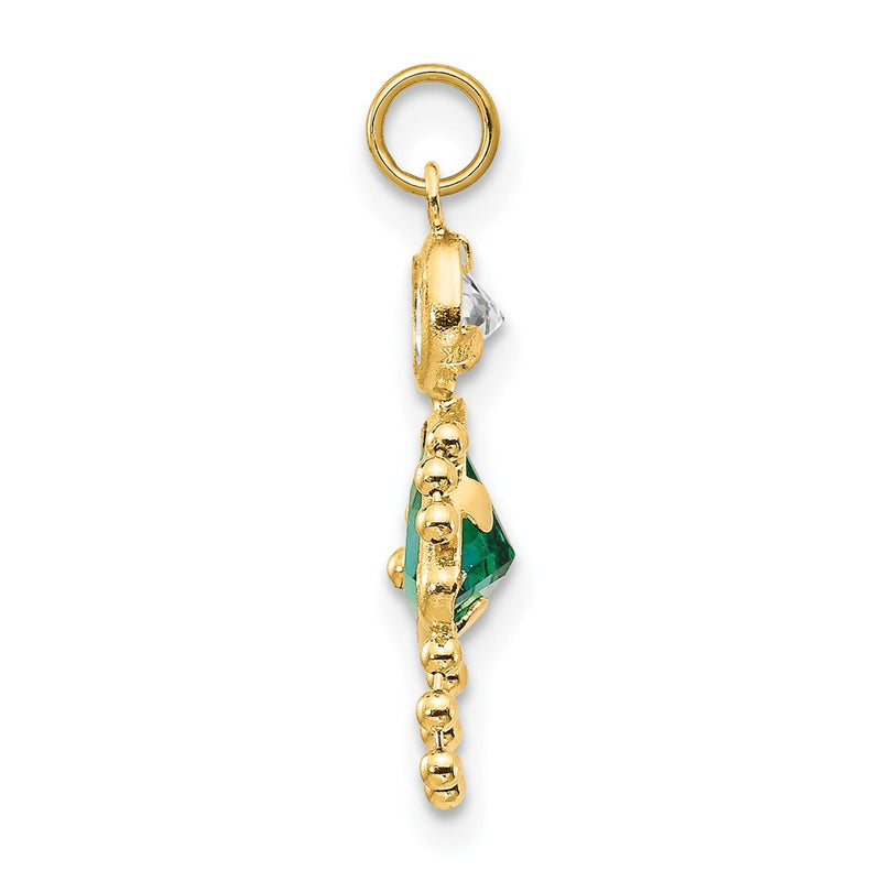 14k Yellow Gold 14k May Girl Birthstone Charm