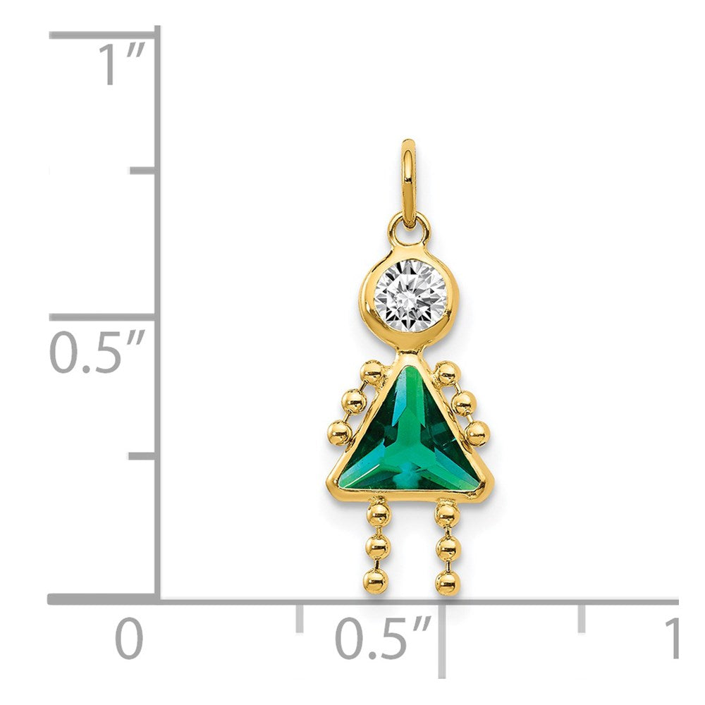 14k Yellow Gold 14k May Girl Birthstone Charm