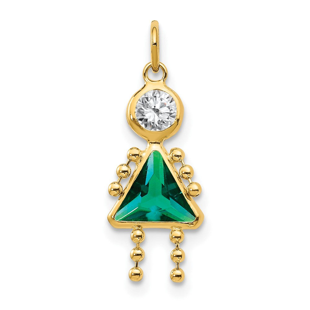 14k Yellow Gold 14k May Girl Birthstone Charm