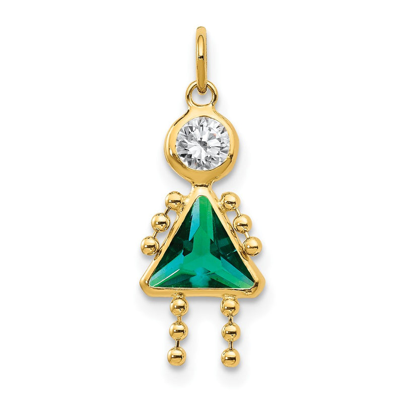 14k Yellow Gold 14k May Girl Birthstone Charm