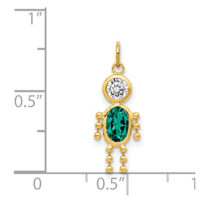 14k Yellow Gold 14k May Boy Birthstone Charm