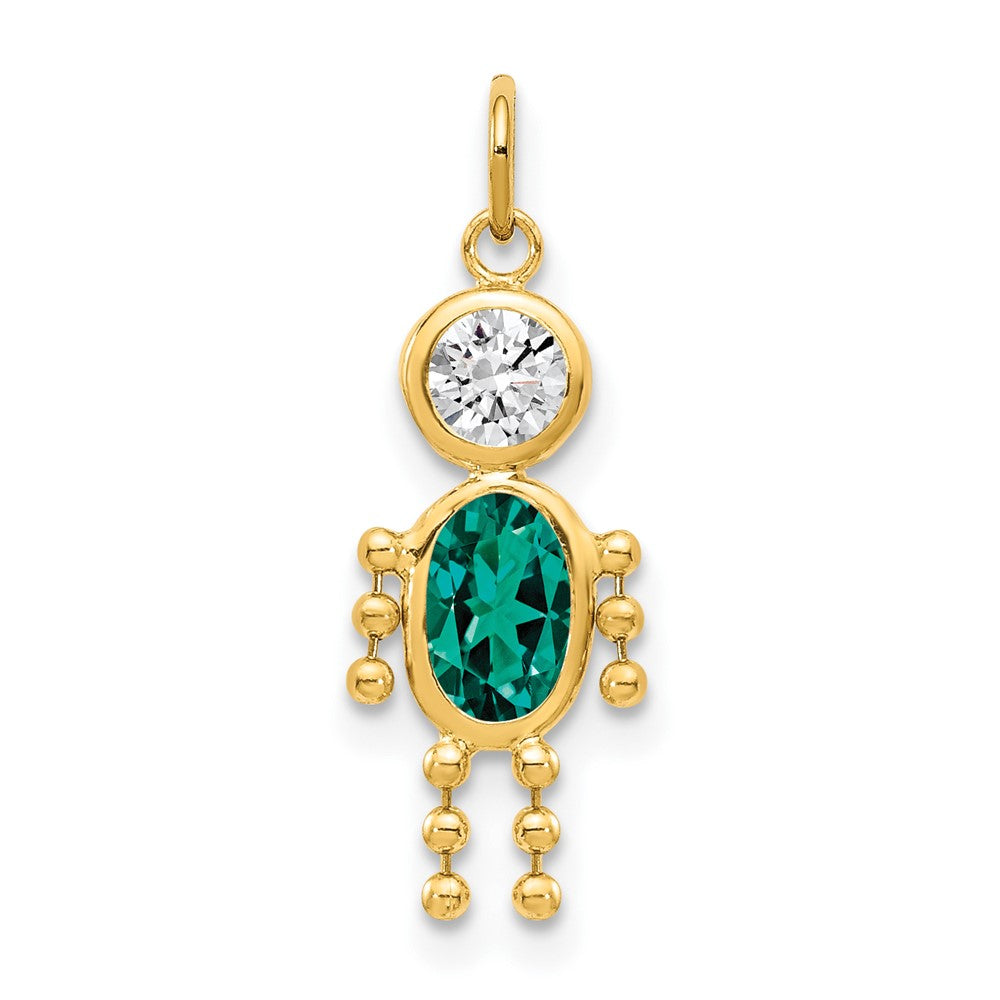 14k Yellow Gold 14k May Boy Birthstone Charm