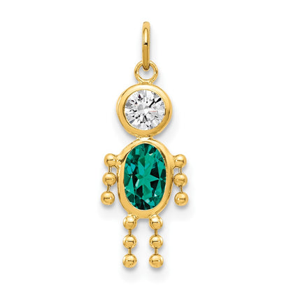 14k Yellow Gold 14k May Boy Birthstone Charm