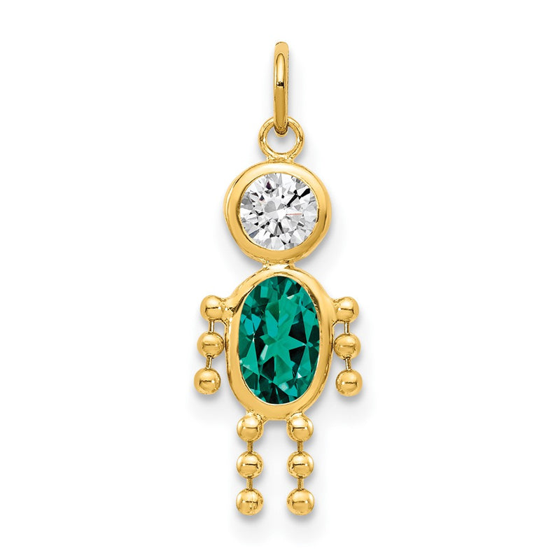 14k Yellow Gold 14k May Boy Birthstone Charm