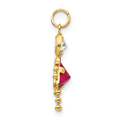 14k Yellow Gold 14k July Girl Birthstone Charm