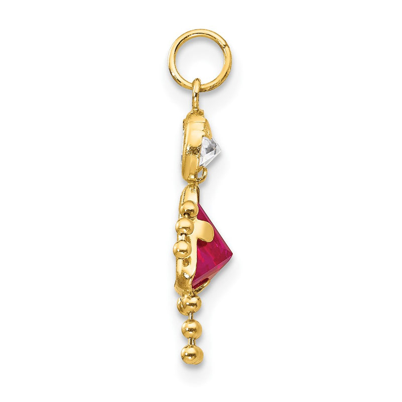 14k Yellow Gold 14k July Girl Birthstone Charm